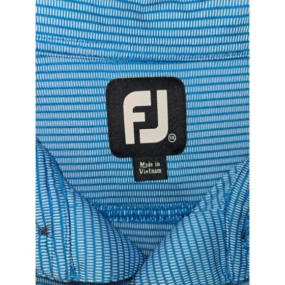 FootJoy FJ Mens Blue Striped Lisle Polo Shirt Size XL - Picture 5 of 8
